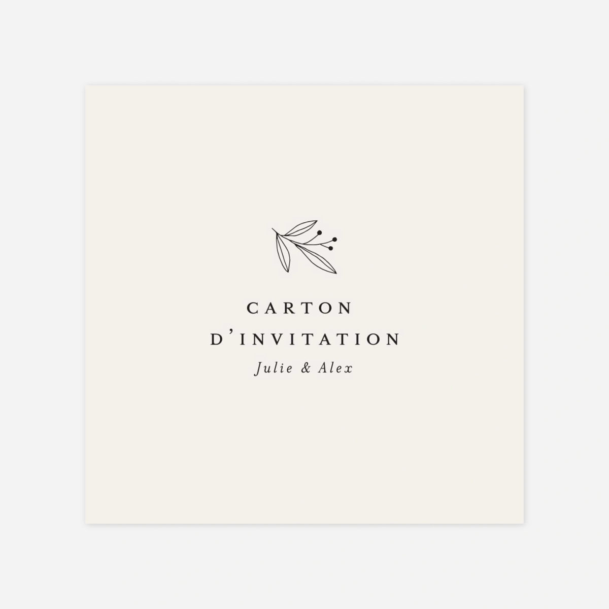 Carton d'invitation Jeune pousse