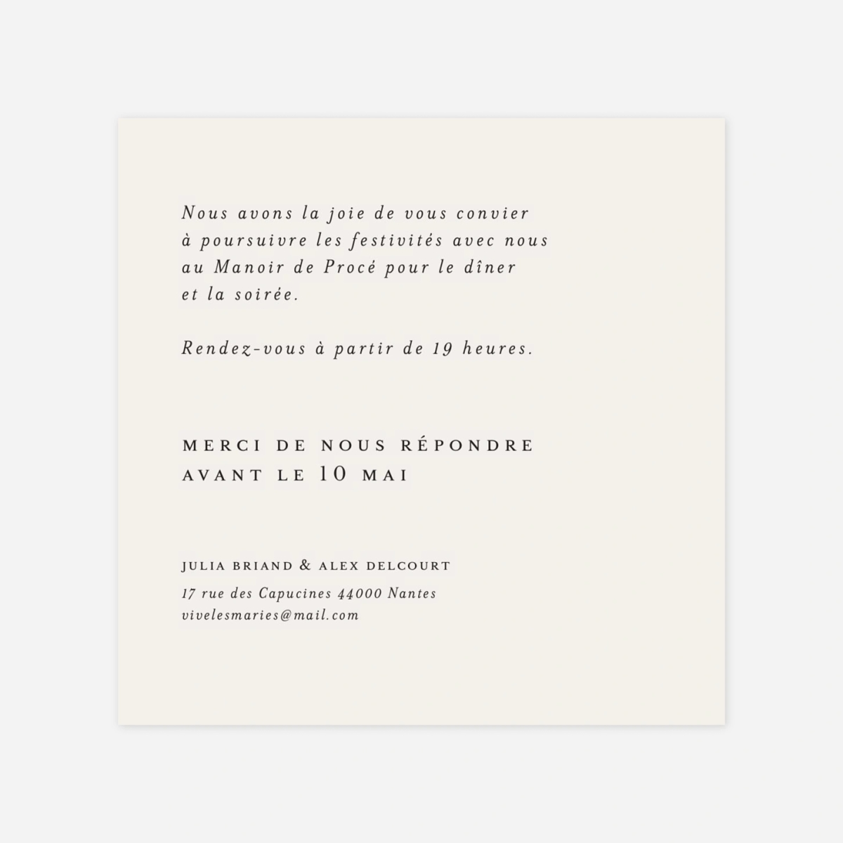 Carton d'invitation Jeune pousse