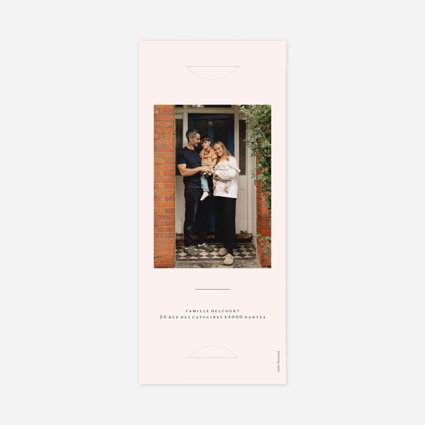 Carte remerciement naissance Jeune pousse pastel