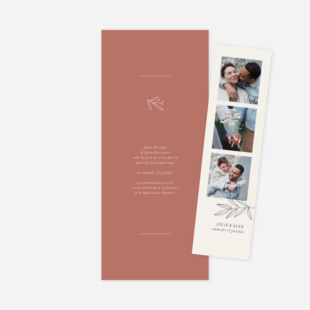 Faire-part mariage Jeune pousse pastel