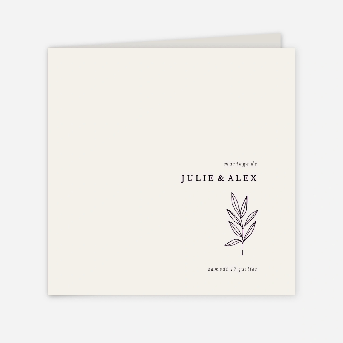 Faire-part mariage Jeune pousse pastel