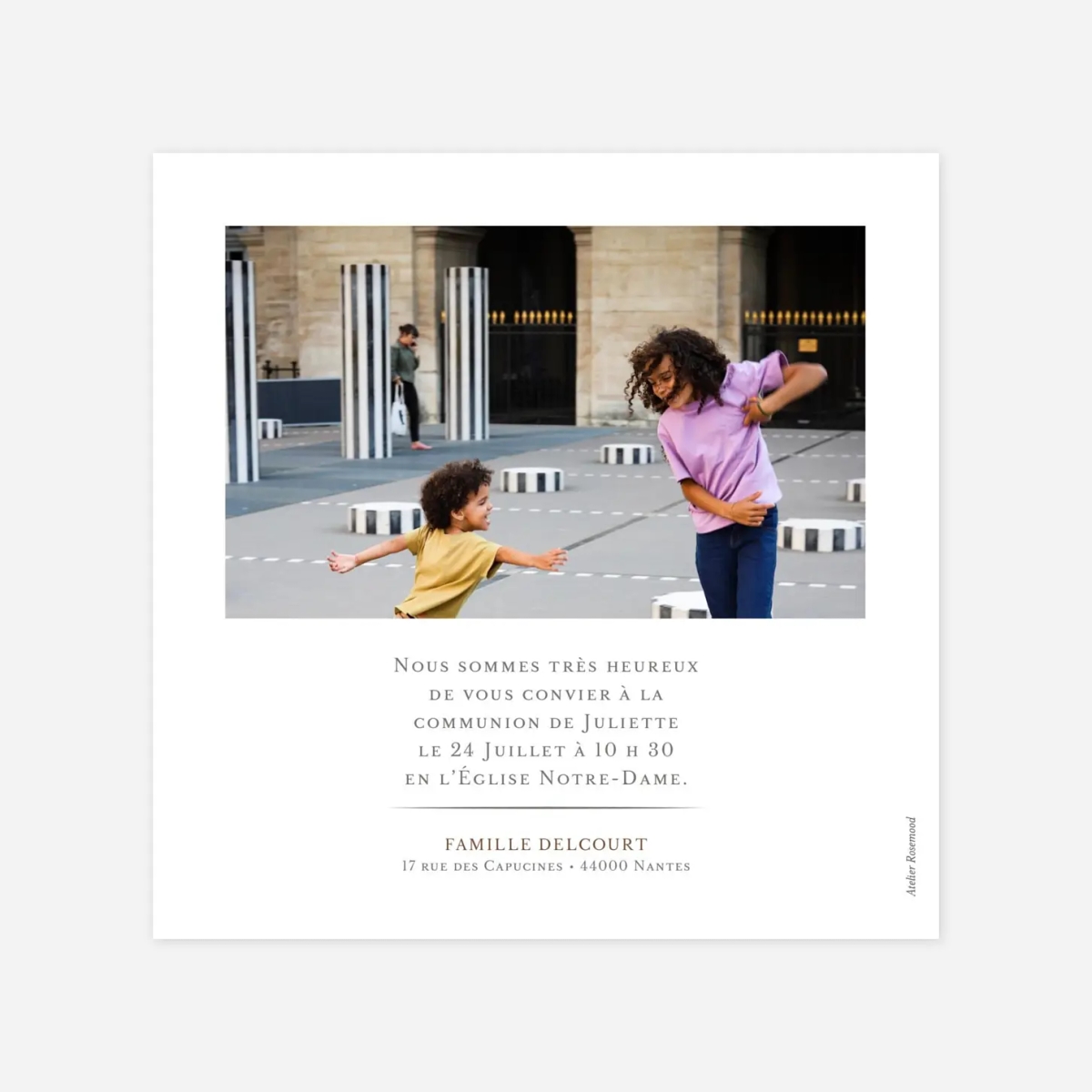 Invitation communion Joli détail