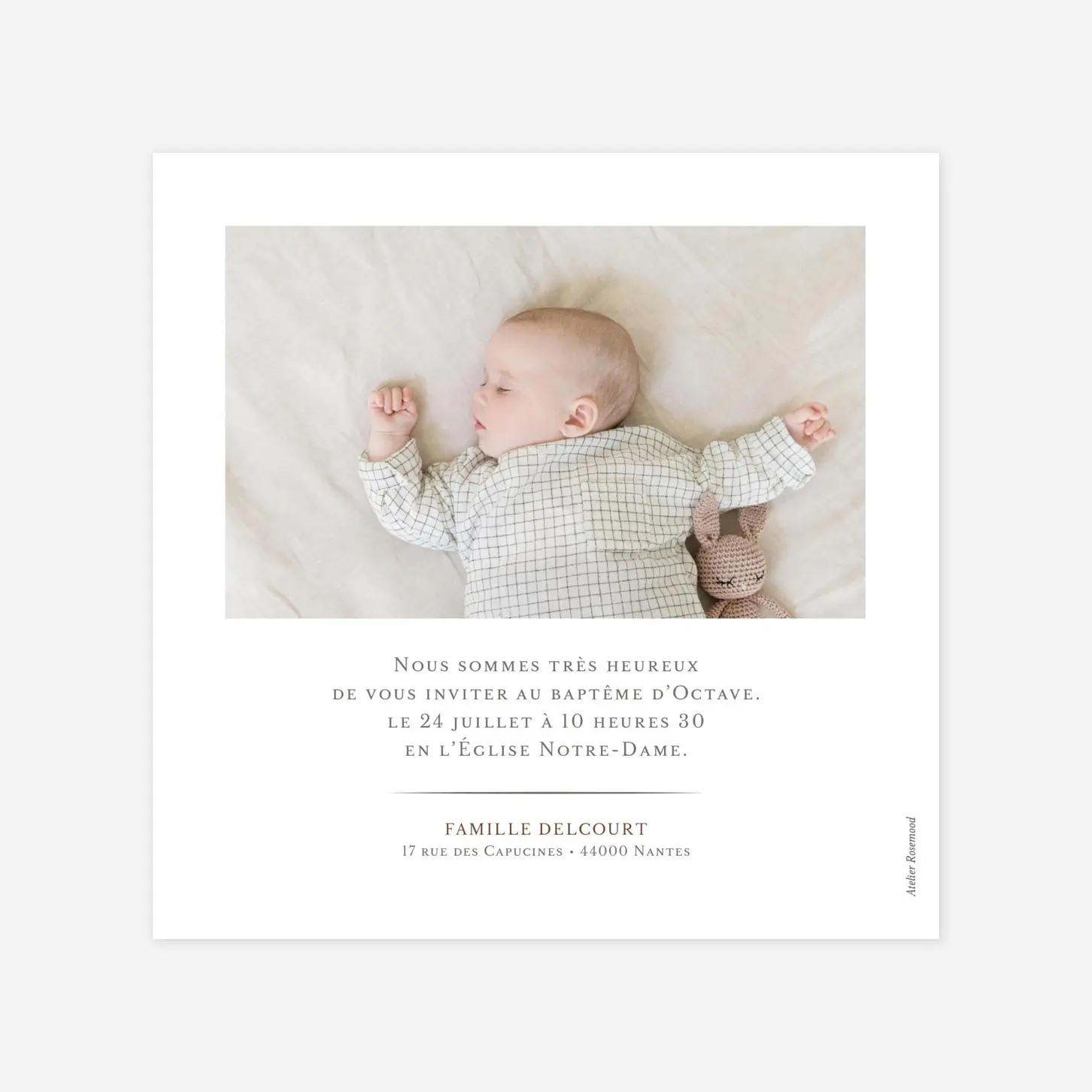 Faire-part baptême Joli détail
