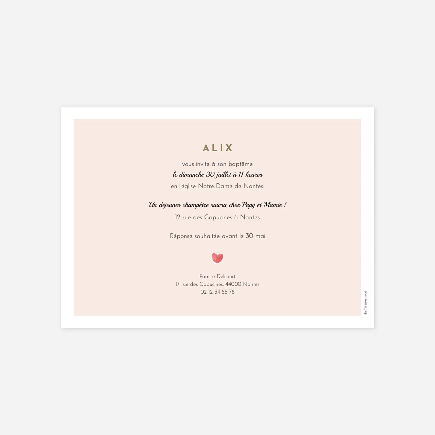 Faire-part baptême Jour de fête