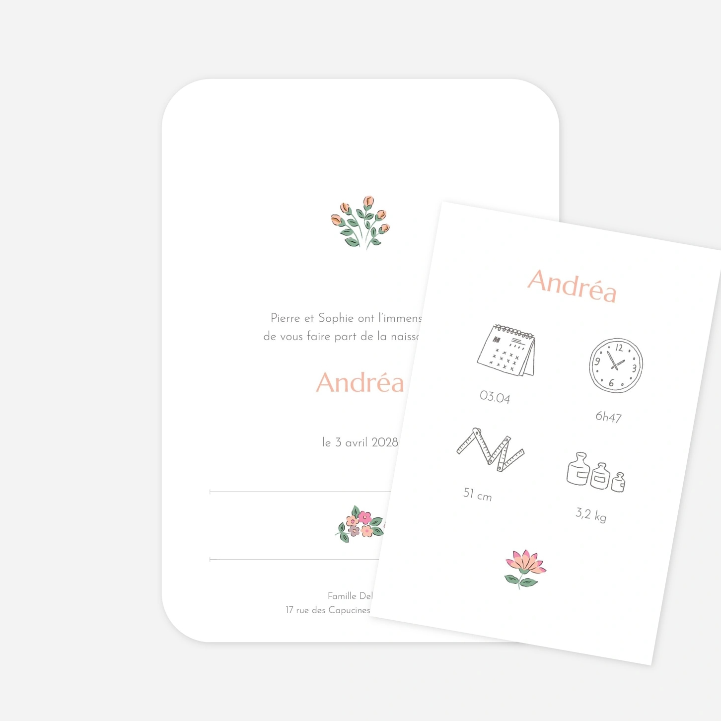 Faire-part naissance Joli Liberty