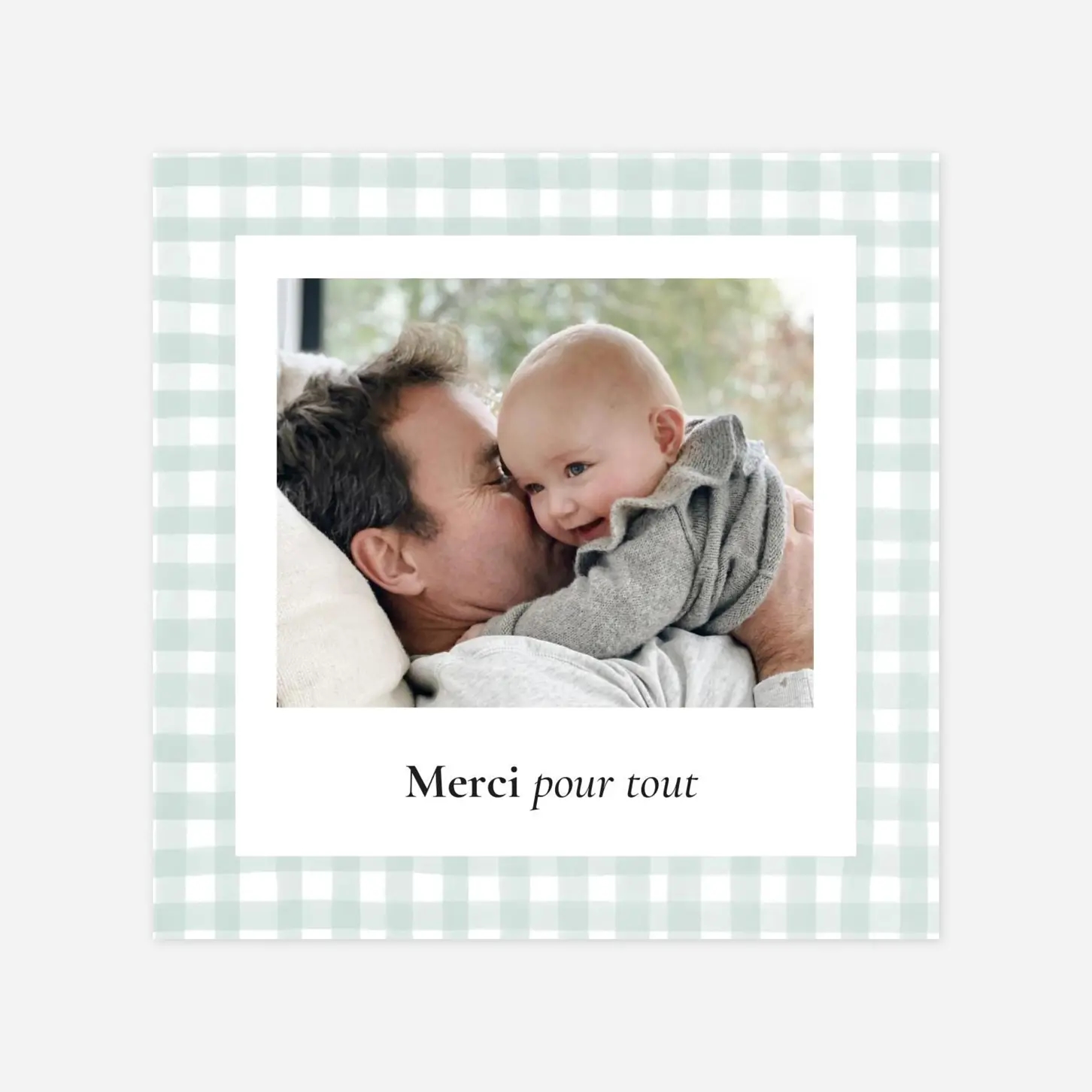 Carte remerciement naissance Joli vichy