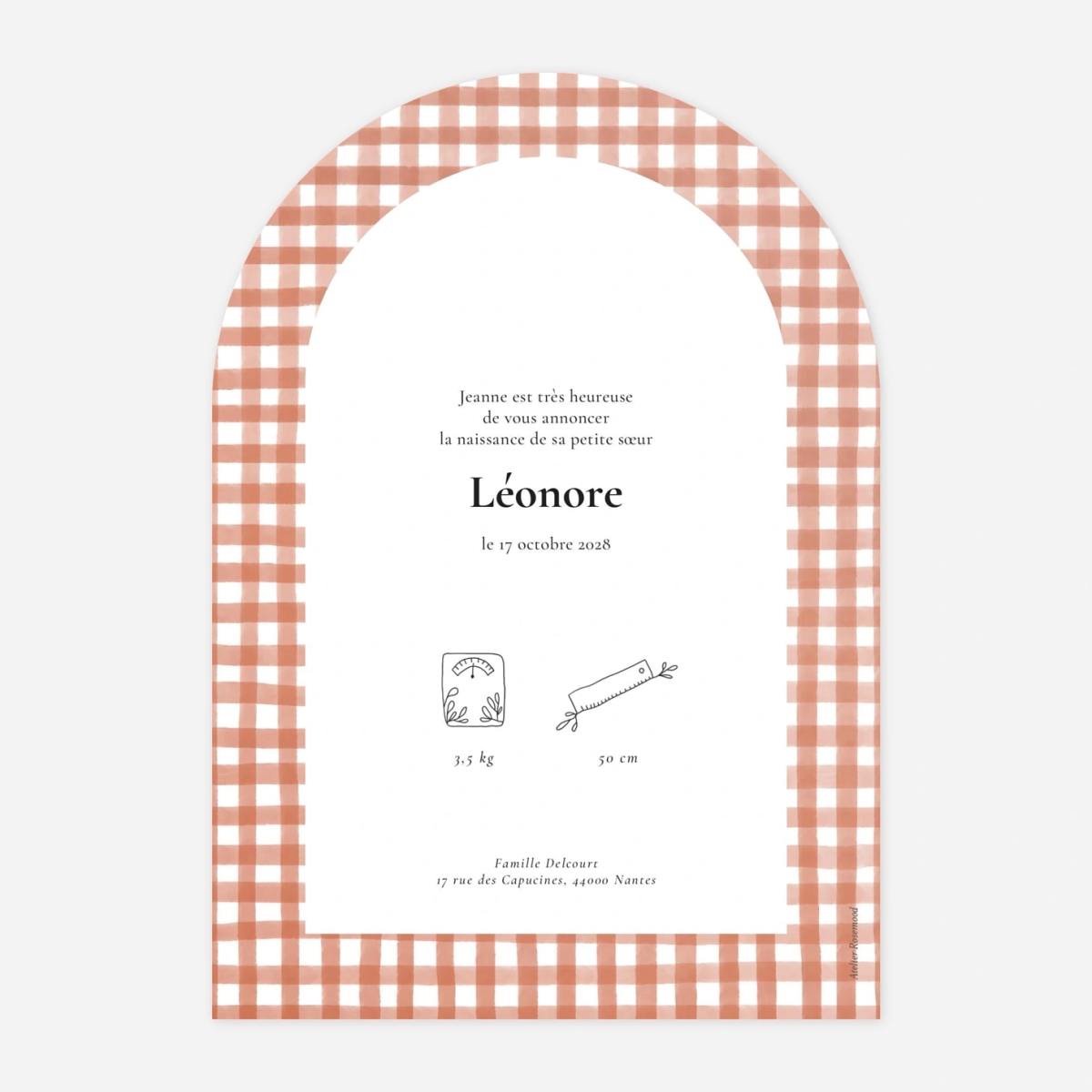 Faire-part naissance Joli vichy