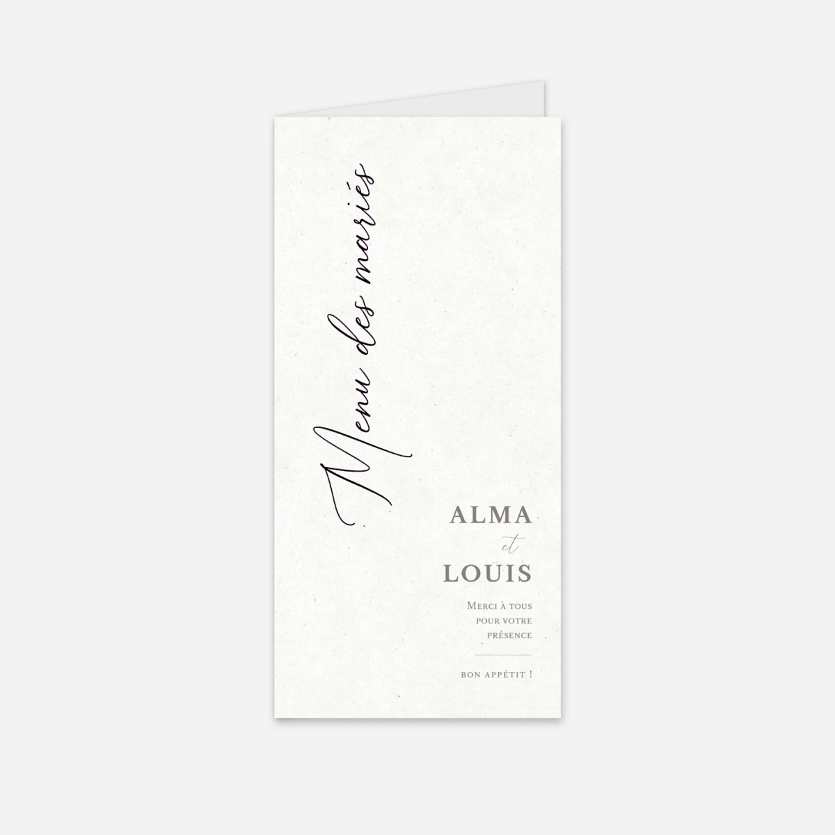 Menu mariage Jour Promis