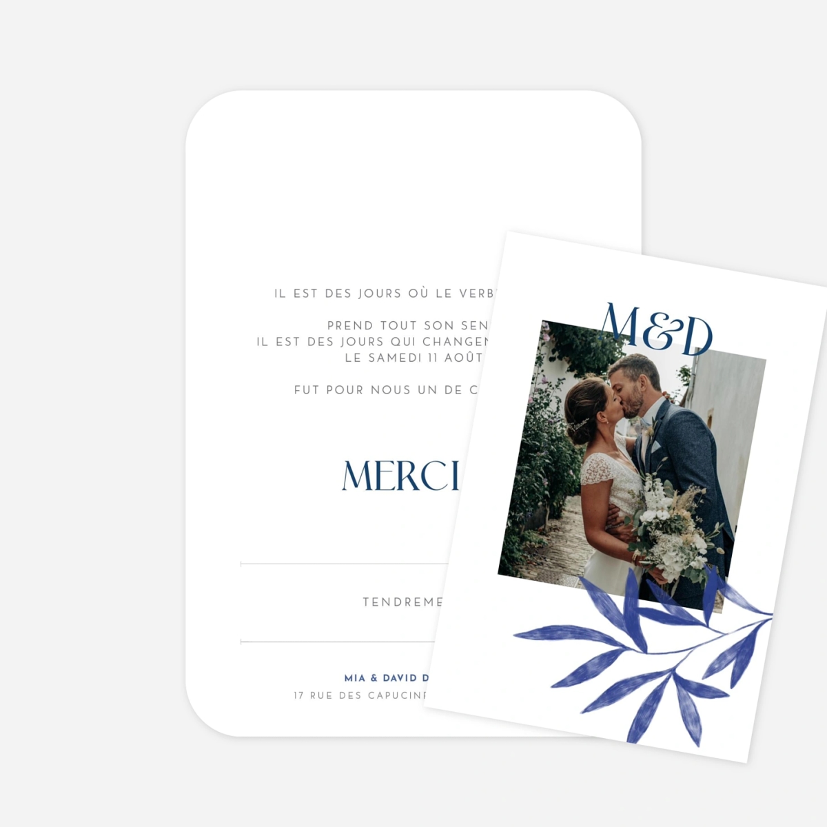 Carte de remerciements Laurier