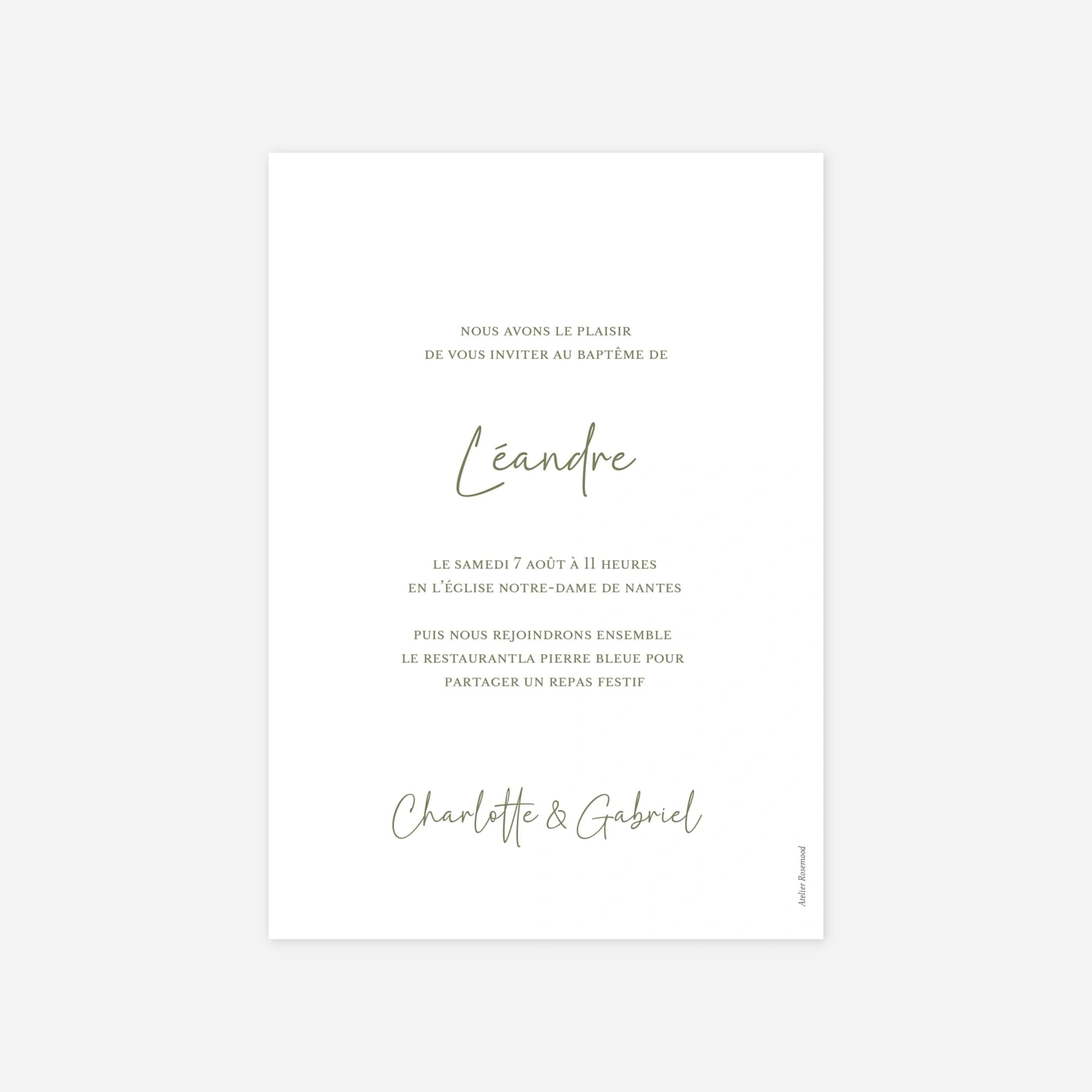 Faire-part baptême L’Envol