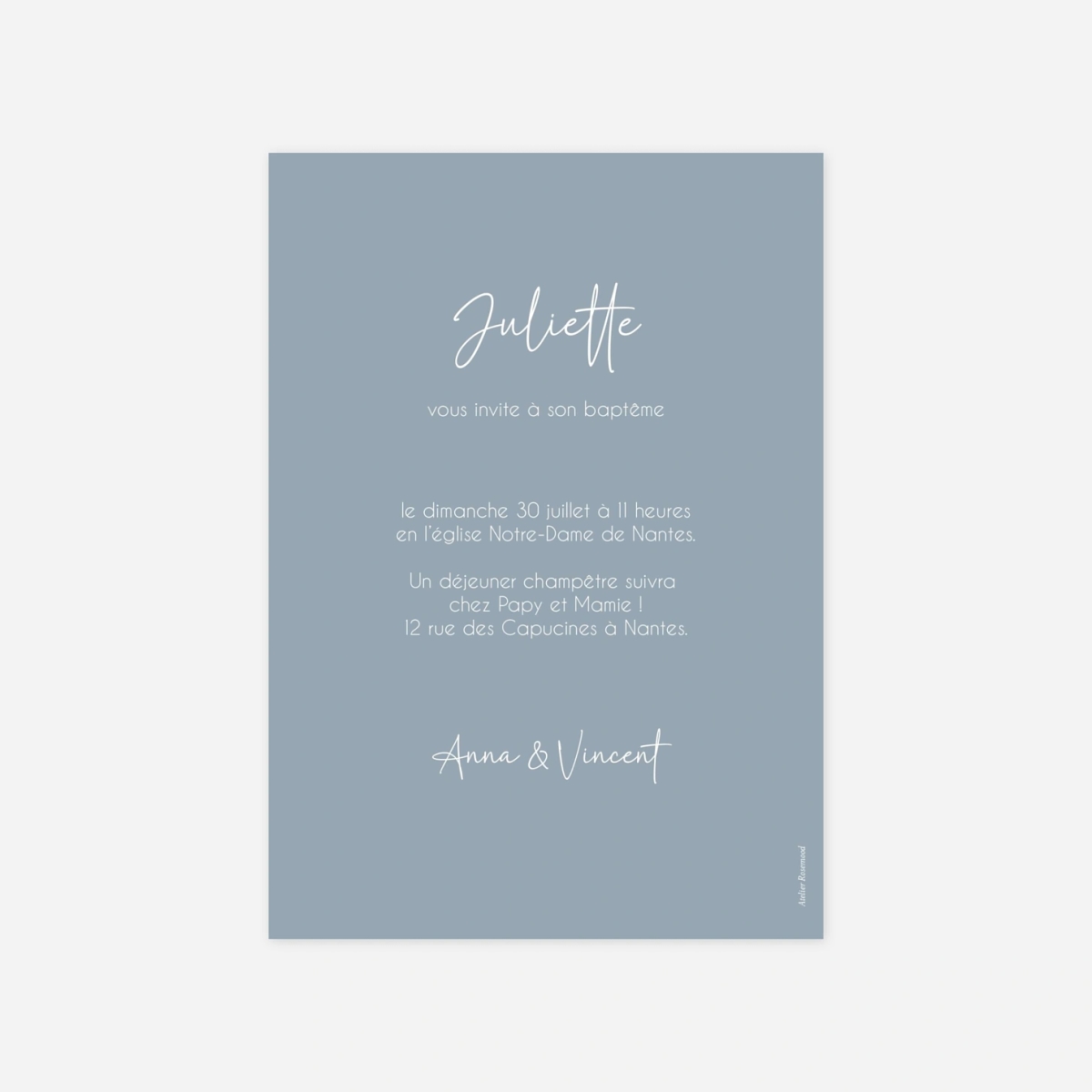 Faire-part baptême Douce promesse