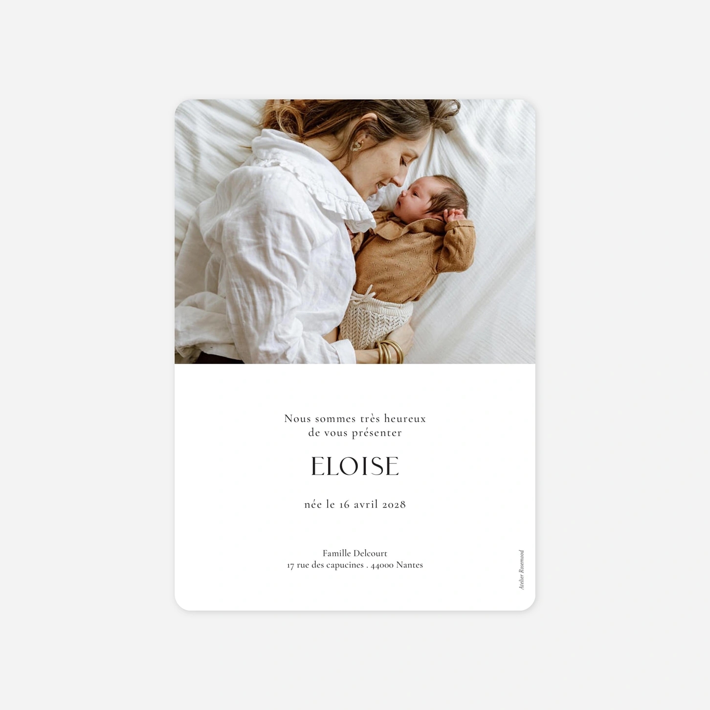 Faire-part naissance Liens du coeur