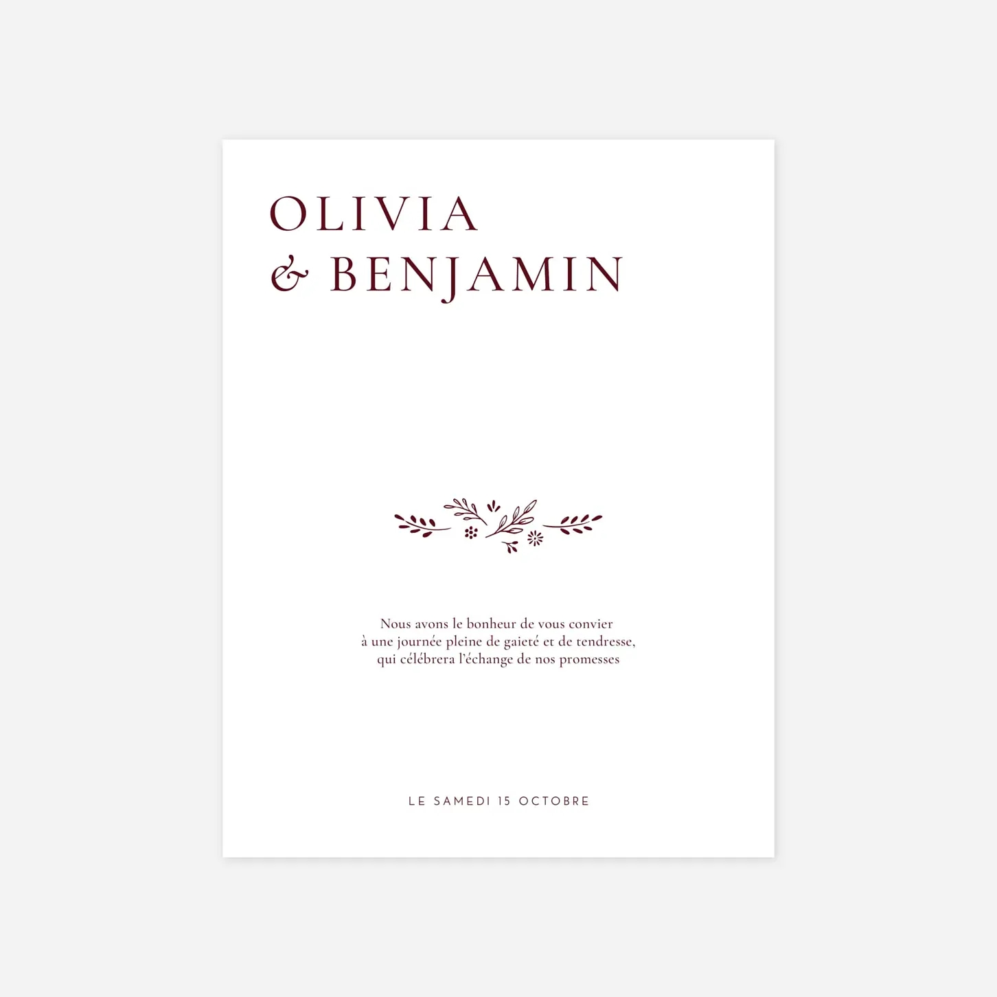 Faire-part mariage Laure de Sagazan II