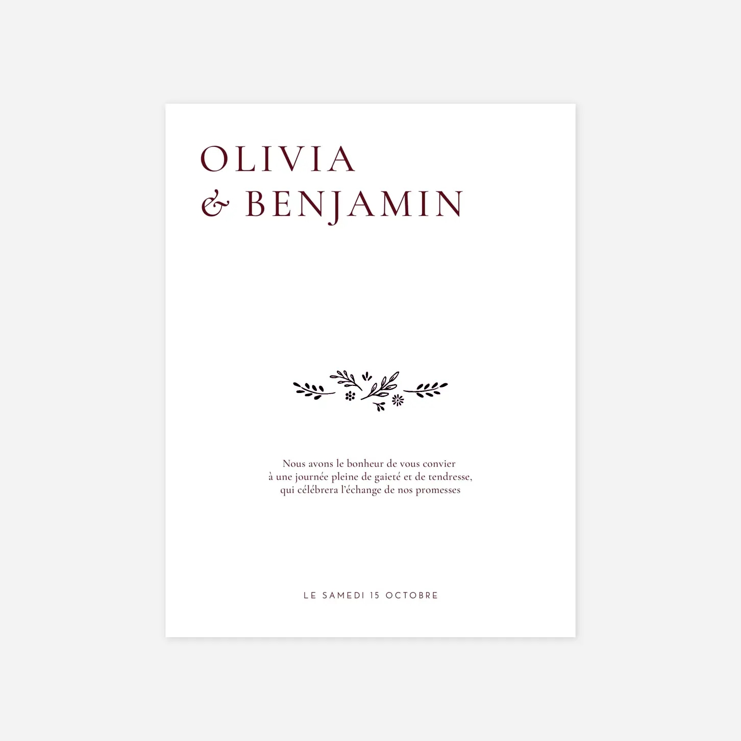 Faire-part mariage Laure de Sagazan II