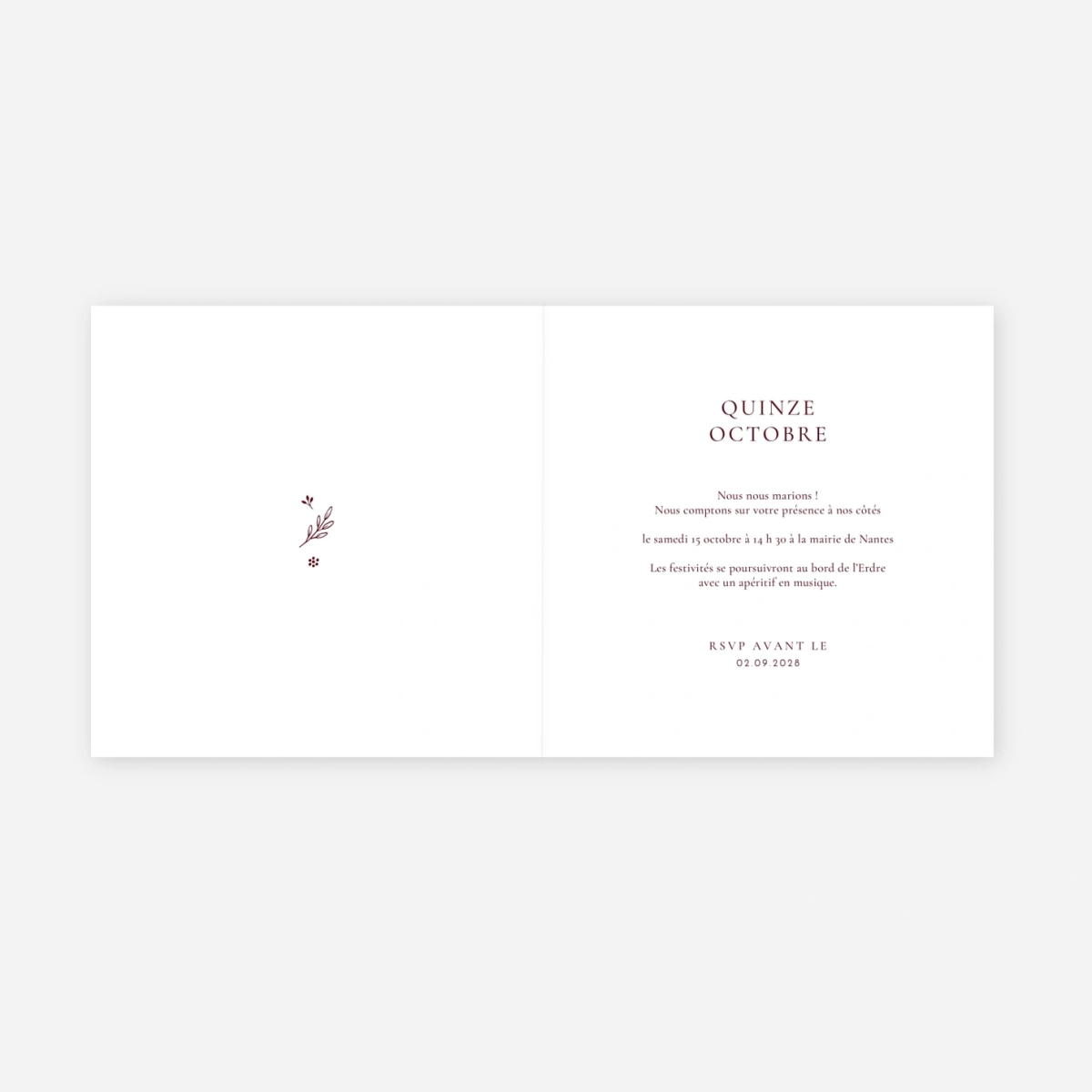 Faire-part mariage Laure de Sagazan II