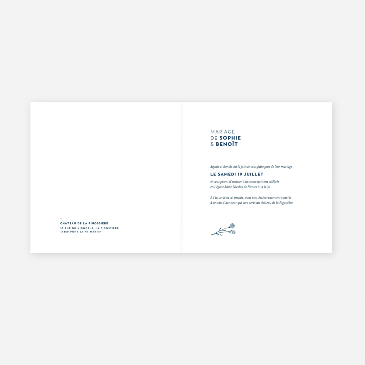 Faire-part mariage Laure de Sagazan