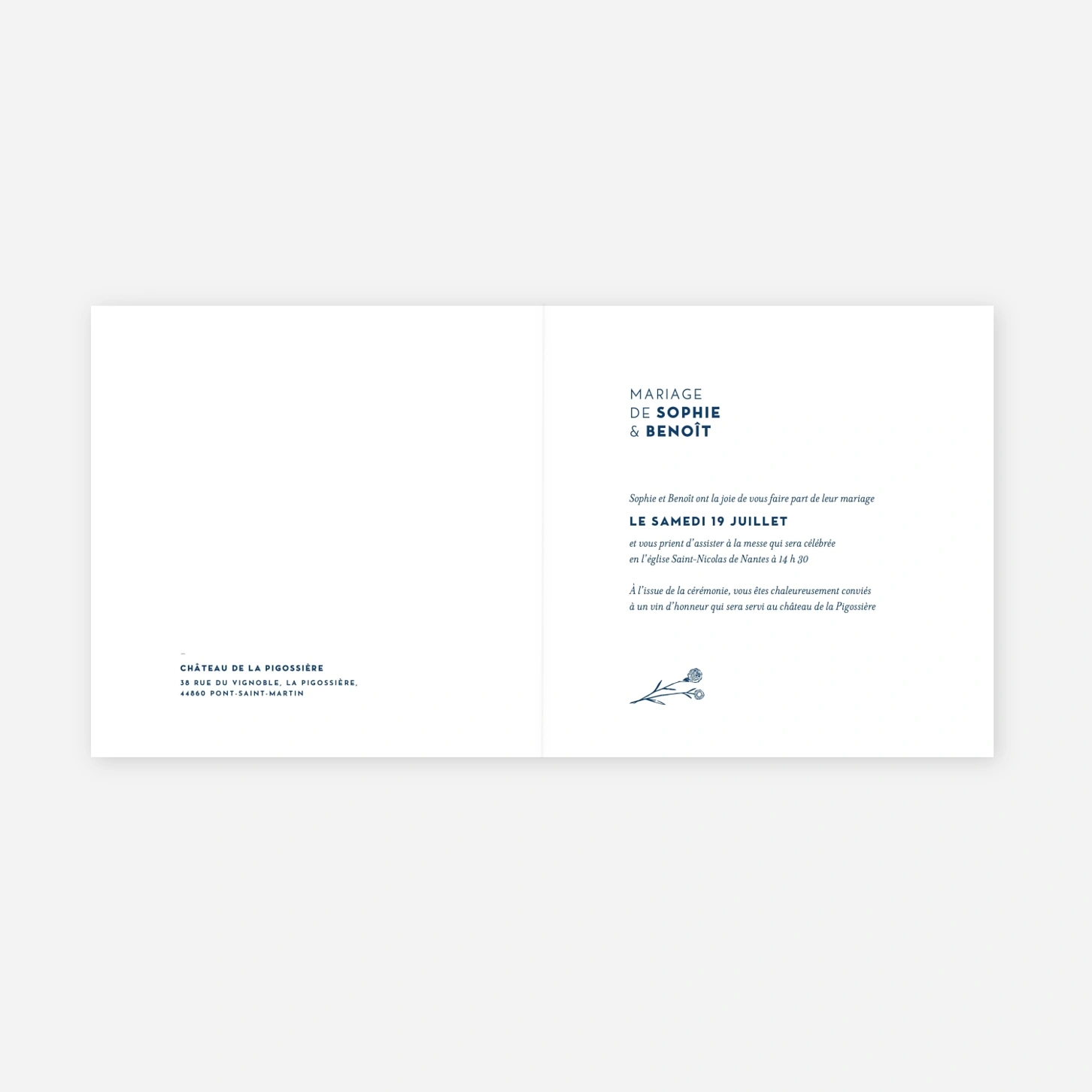 Faire-part mariage Laure de Sagazan