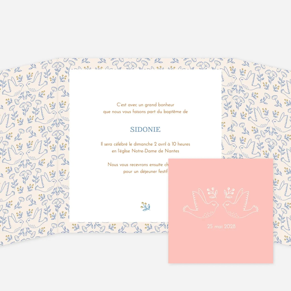 Faire-part baptême L'envolée