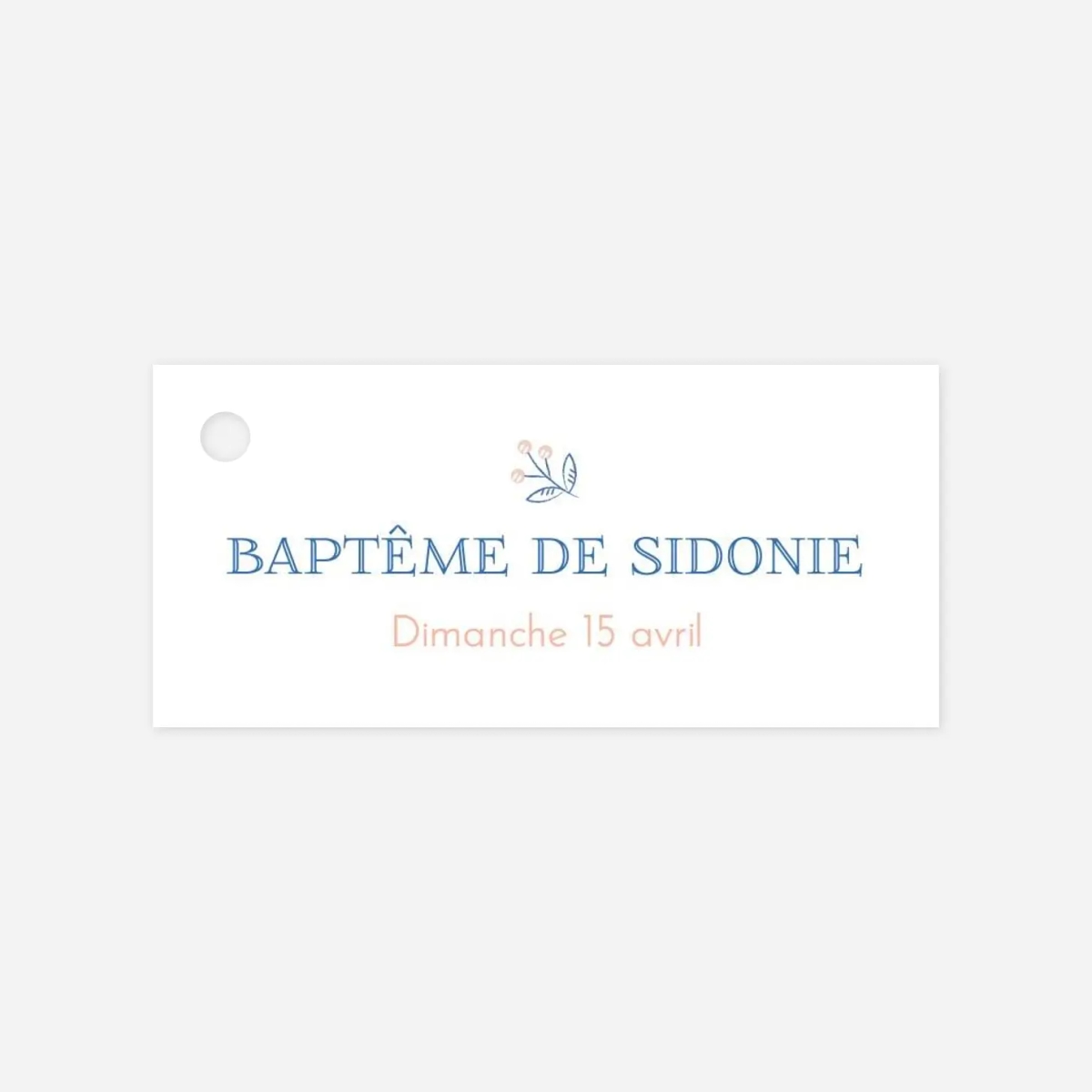 Etiquette perforée baptême L'envolée