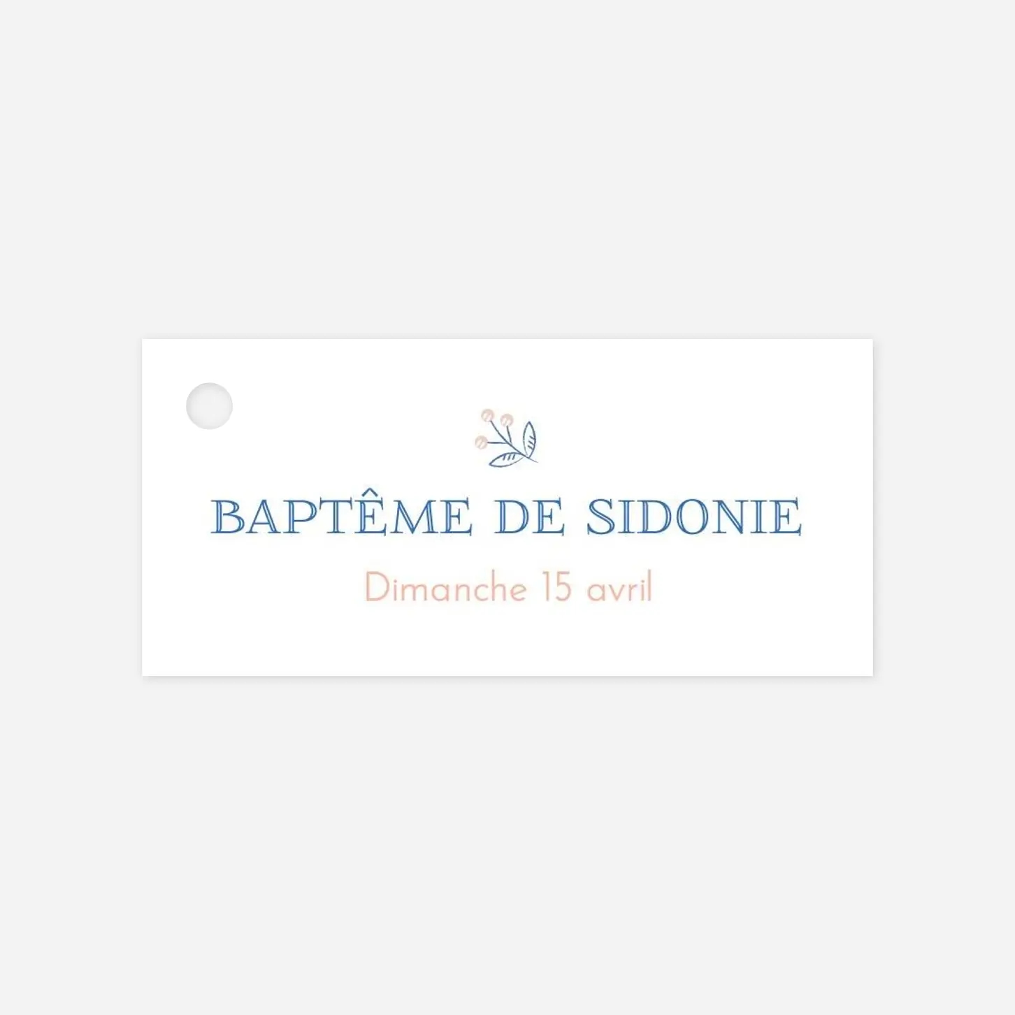 Etiquette perforée baptême L'envolée