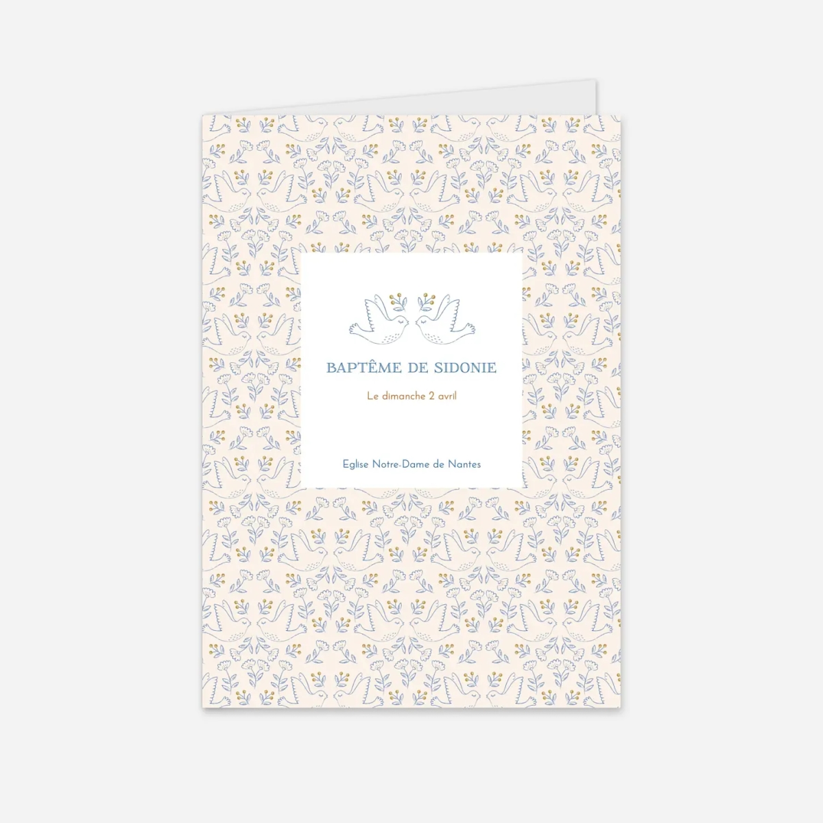 Livret de messe baptême L'envolée