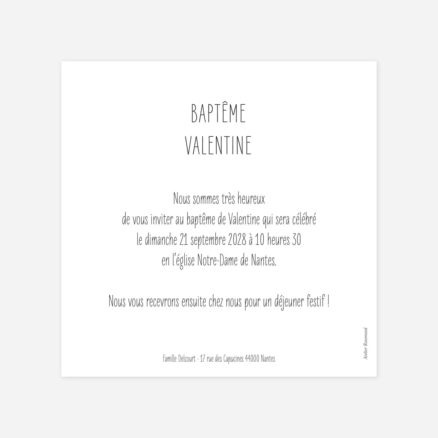 Faire-part baptême L'essentiel