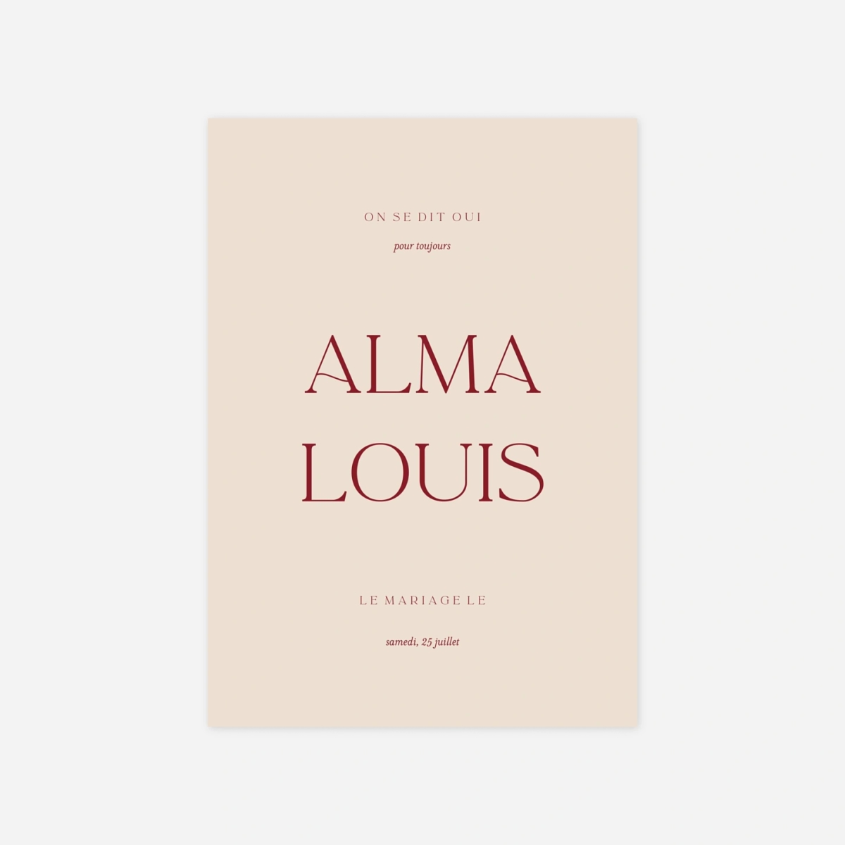 Faire-part mariage L'essence