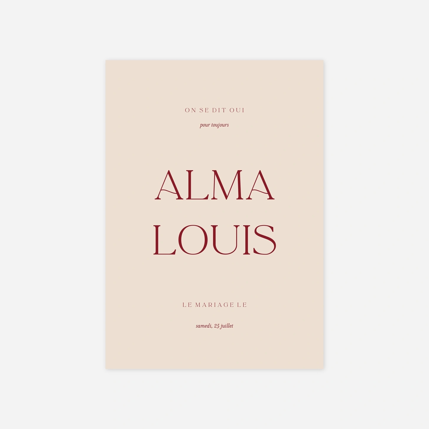 Faire-part mariage L'essence