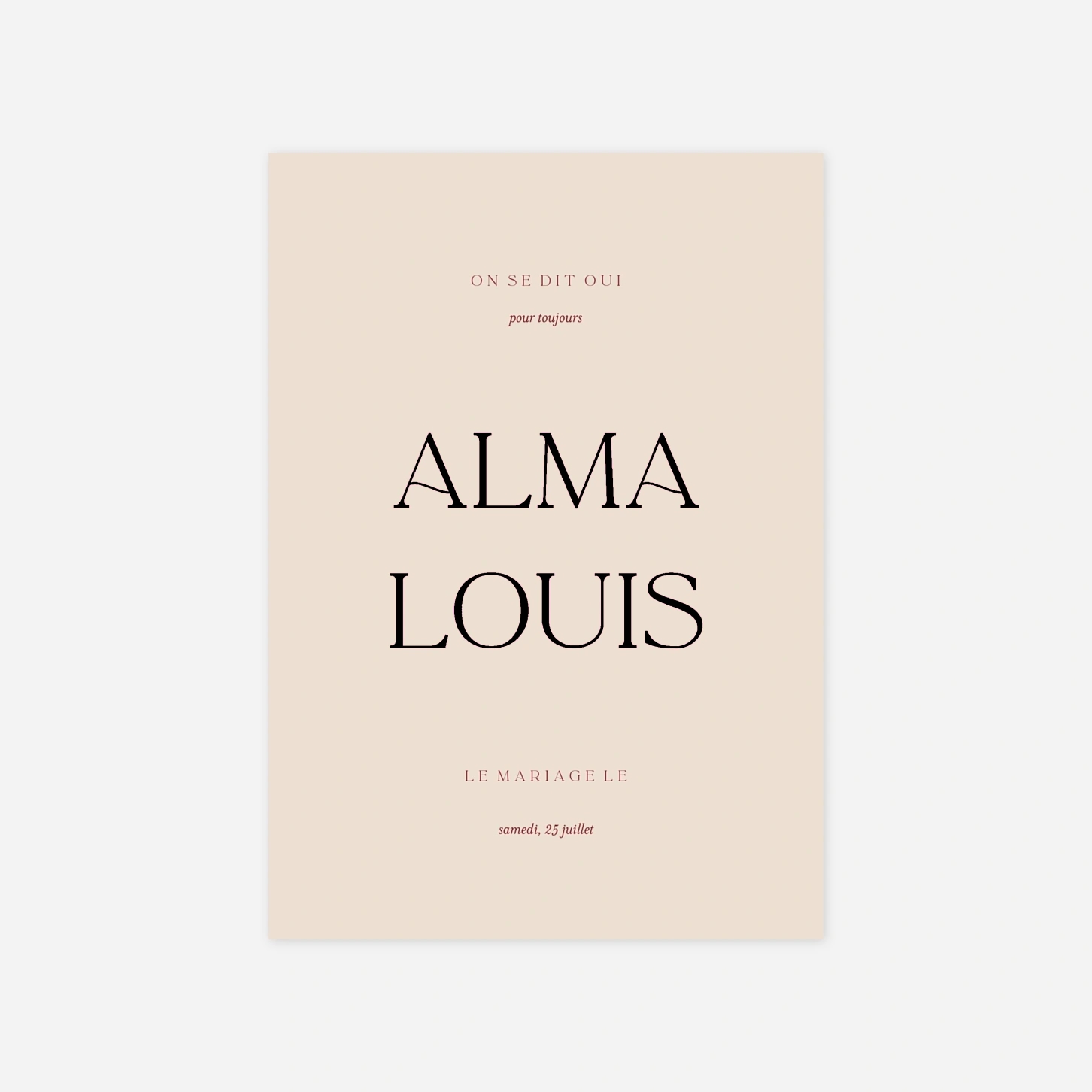 Faire-part mariage L'essence