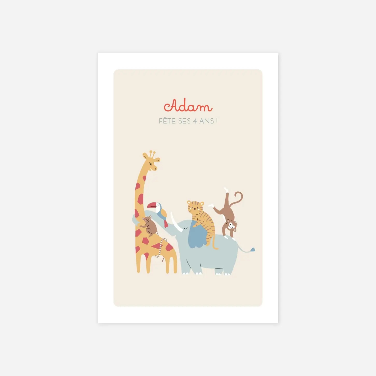 invitation anniversaire enfant La famille des animaux