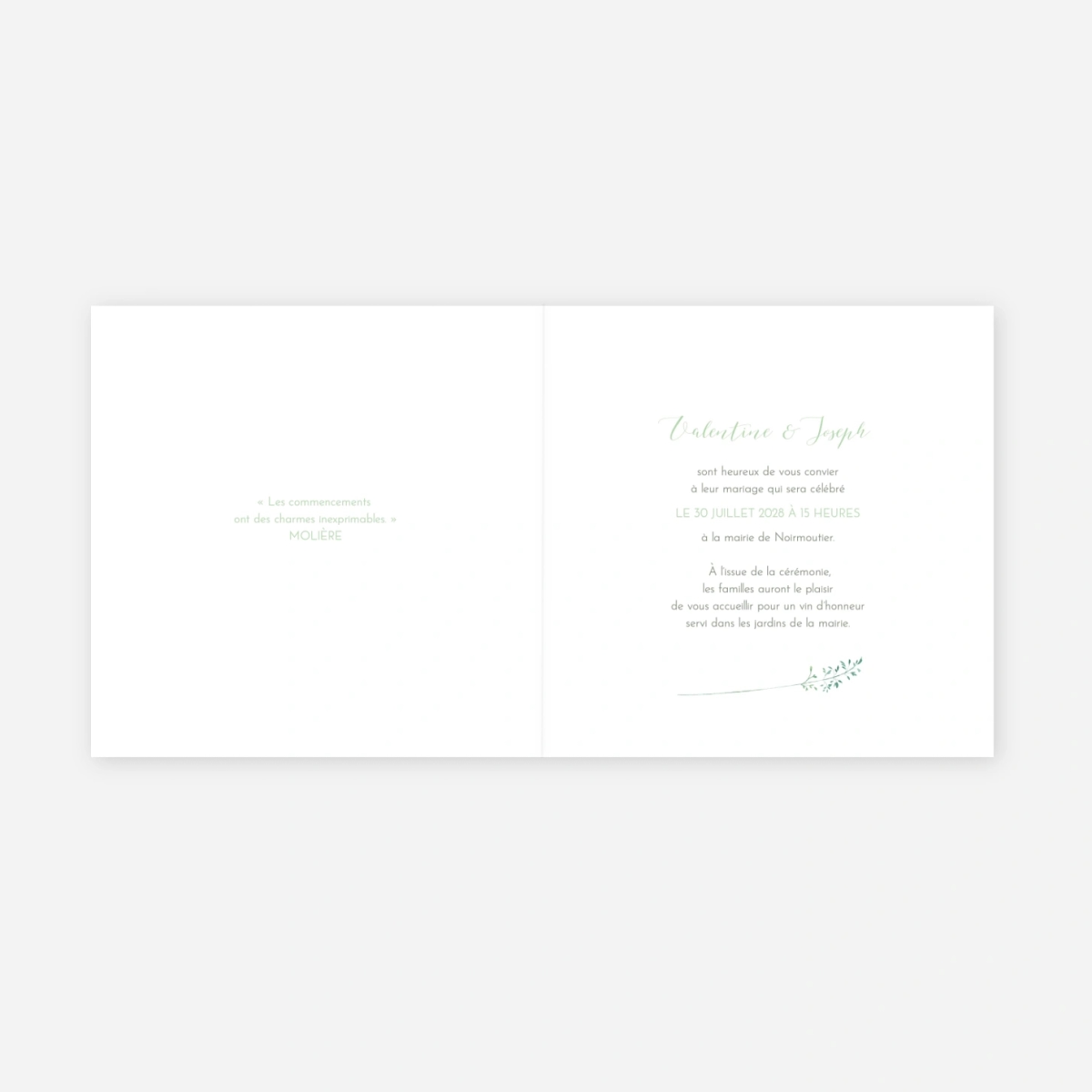 Faire-part mariage Les hautes herbes