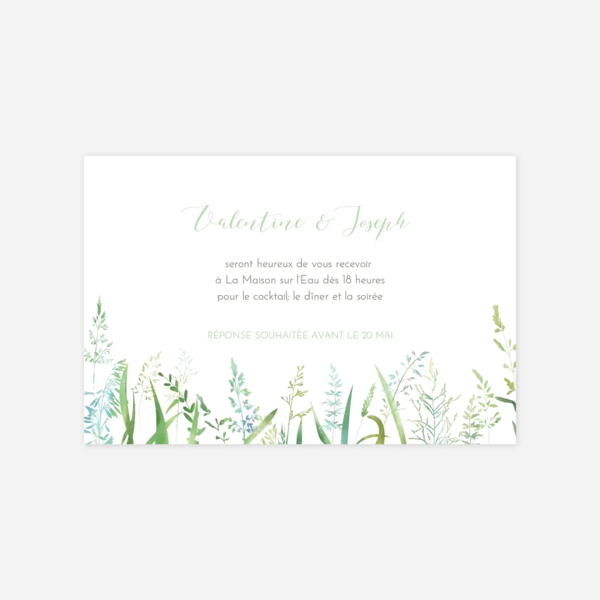 Carton d'invitation Les hautes herbes