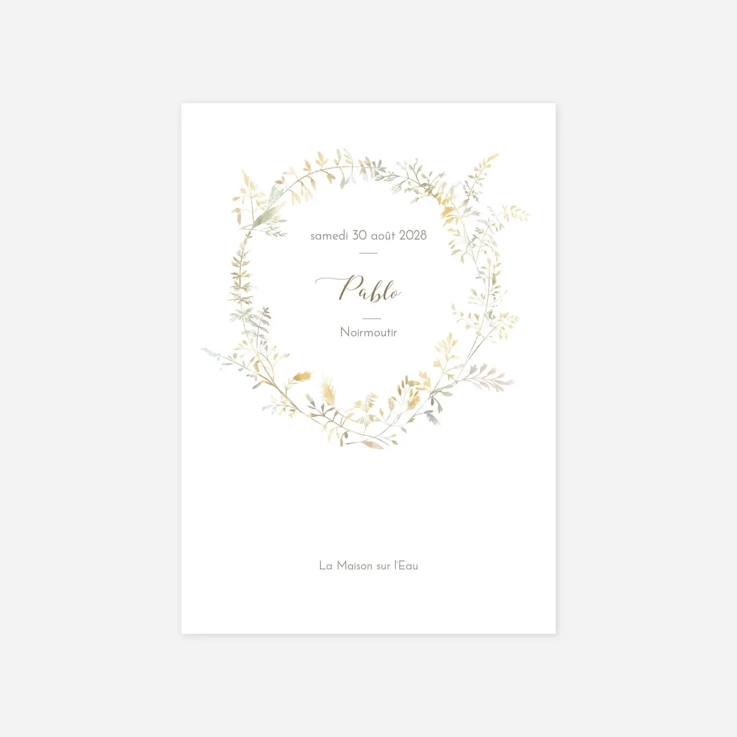 Menu baptême Les hautes herbes