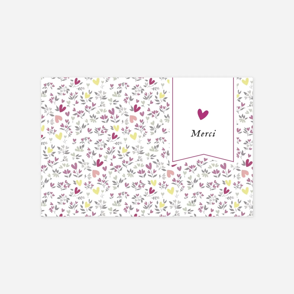 Carte remerciement naissance Liberty coeur