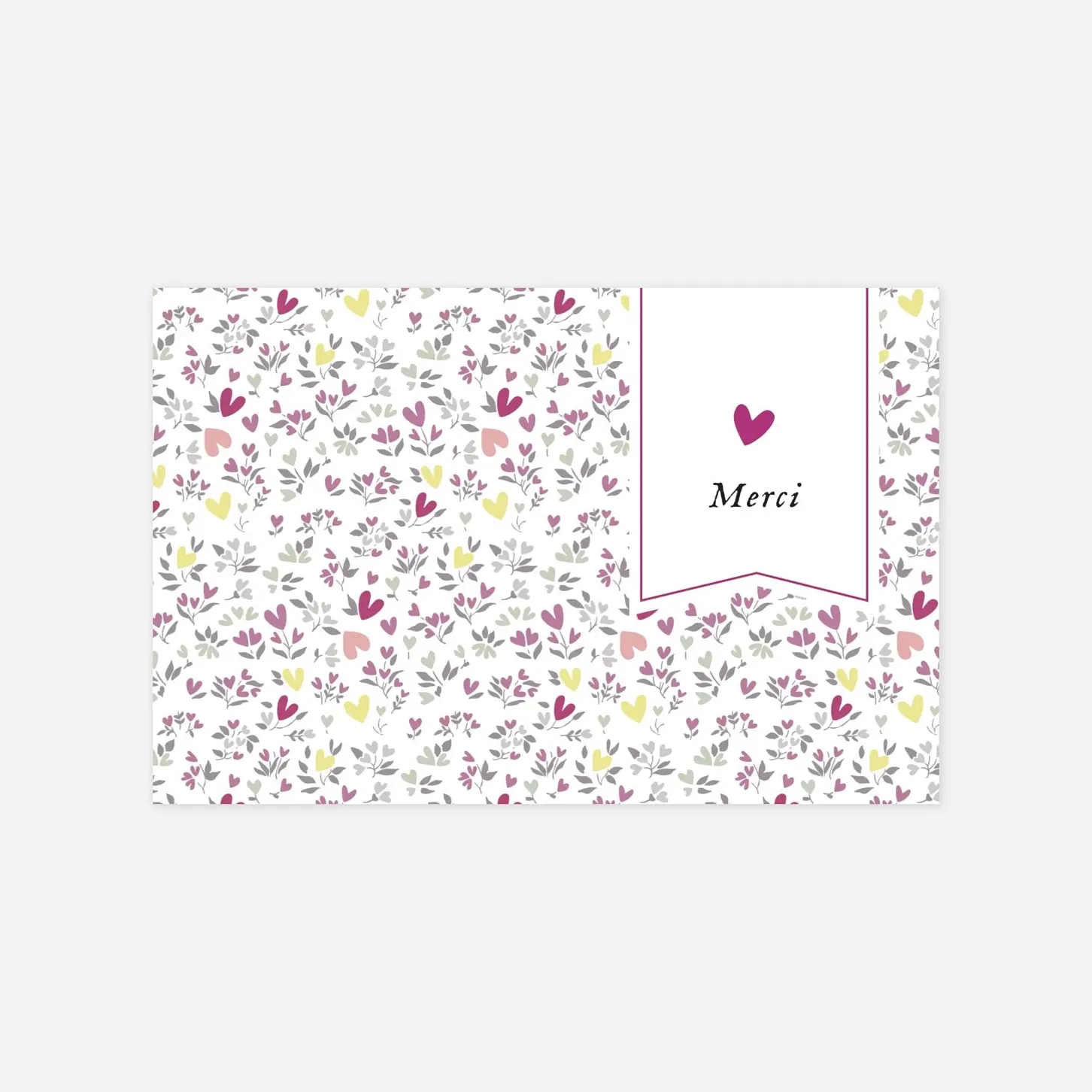 Carte remerciement naissance Liberty coeur