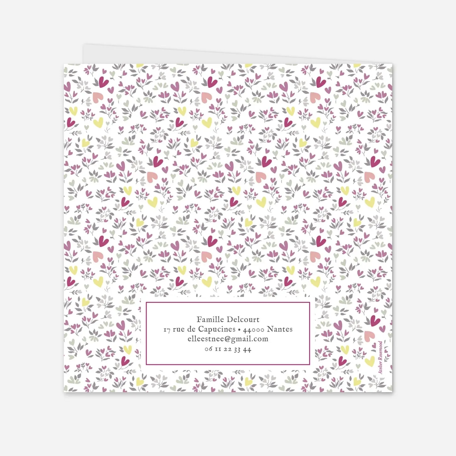 Faire-part naissance Liberty coeur