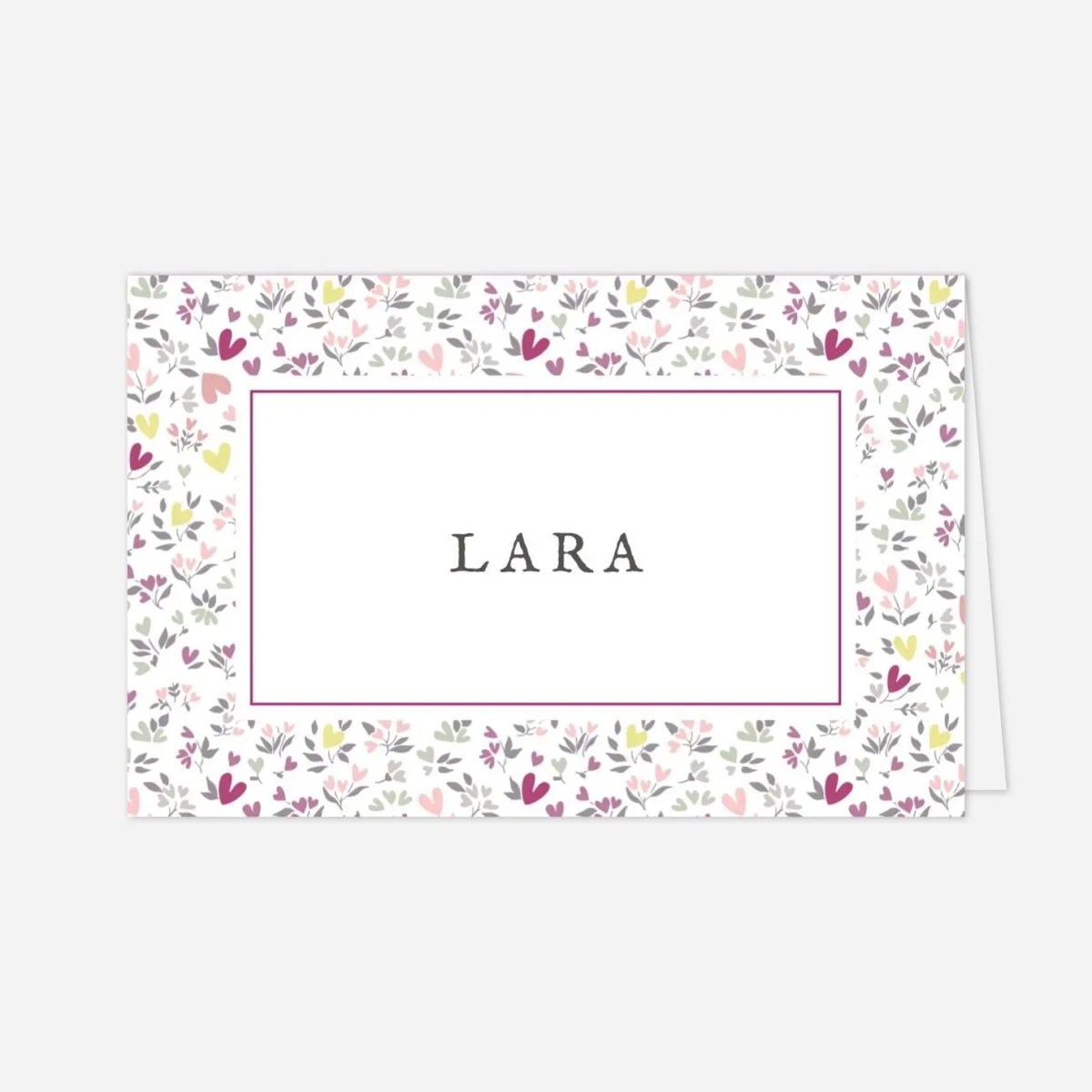 Marque-place Baptême Liberty coeur