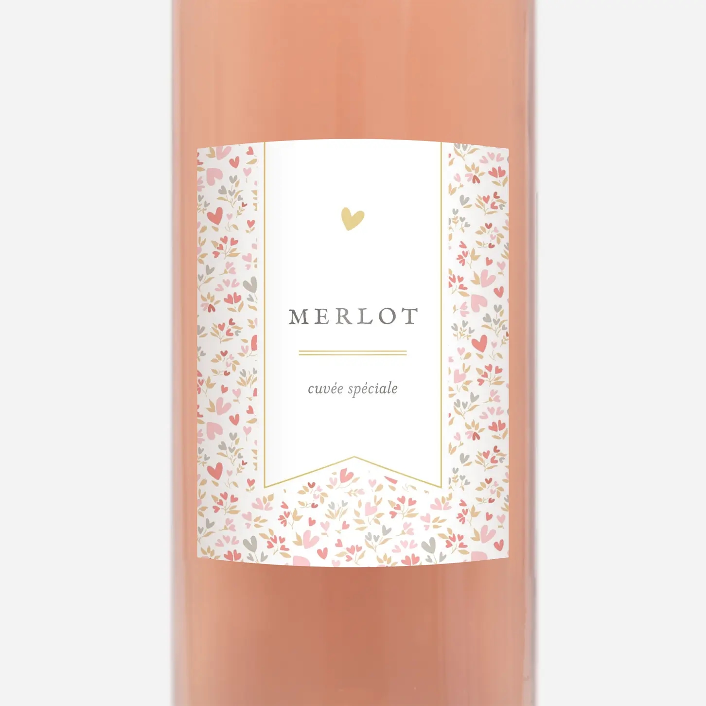 Étiquette pour bouteille Liberty coeur