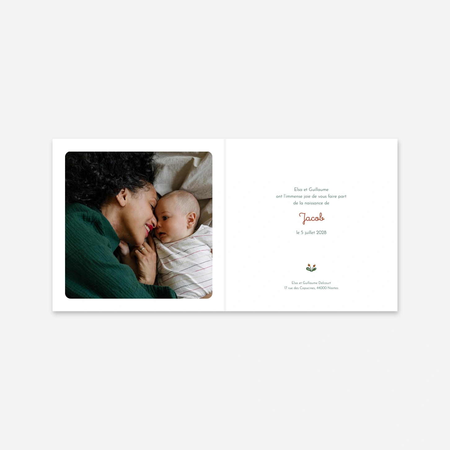 Faire-part naissance Liberty écureuil