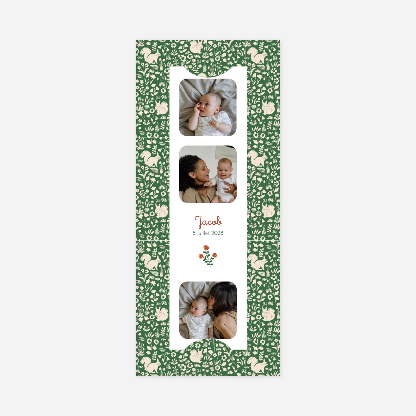 Faire-part naissance Liberty écureuil