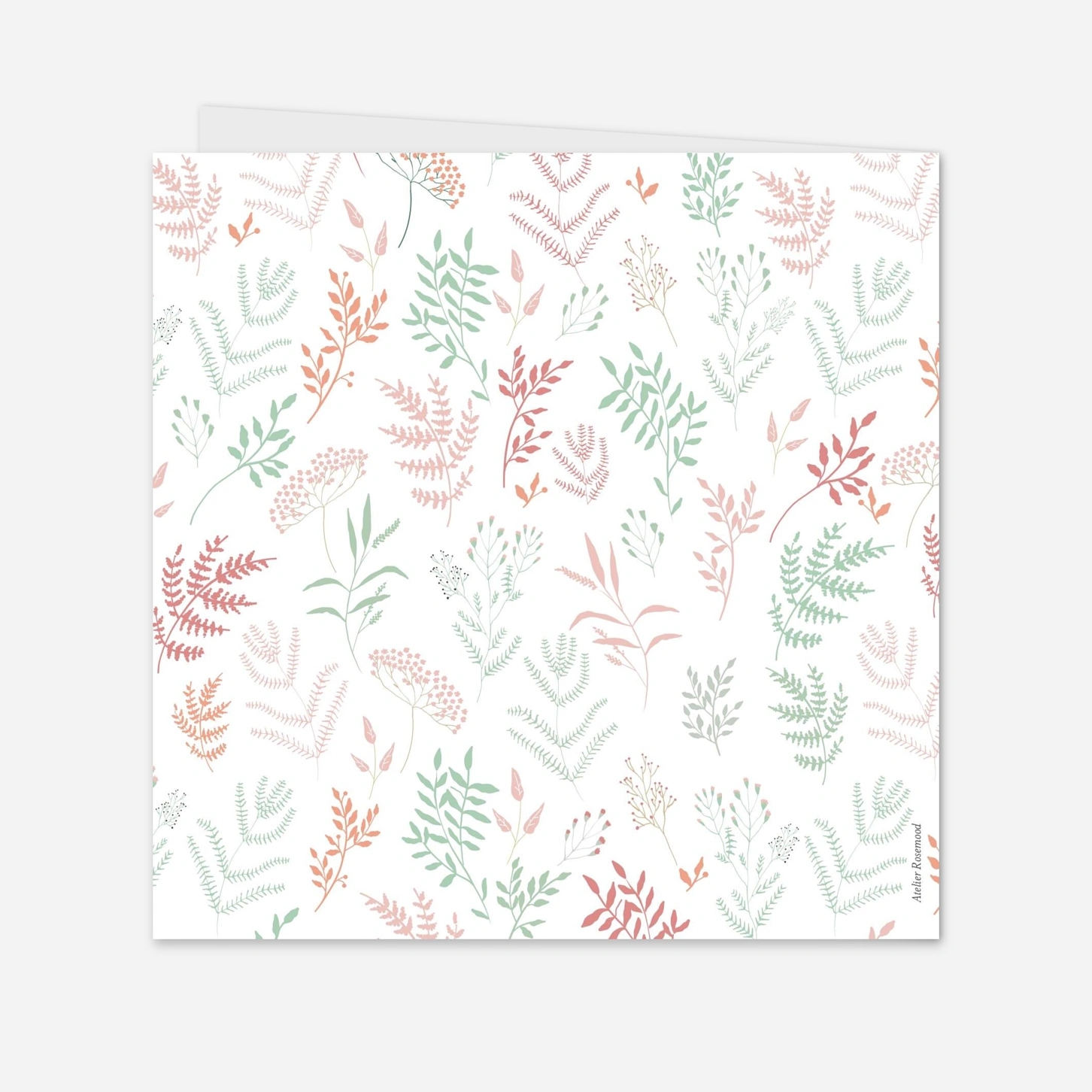 Faire-part baptême Liberty feuillage