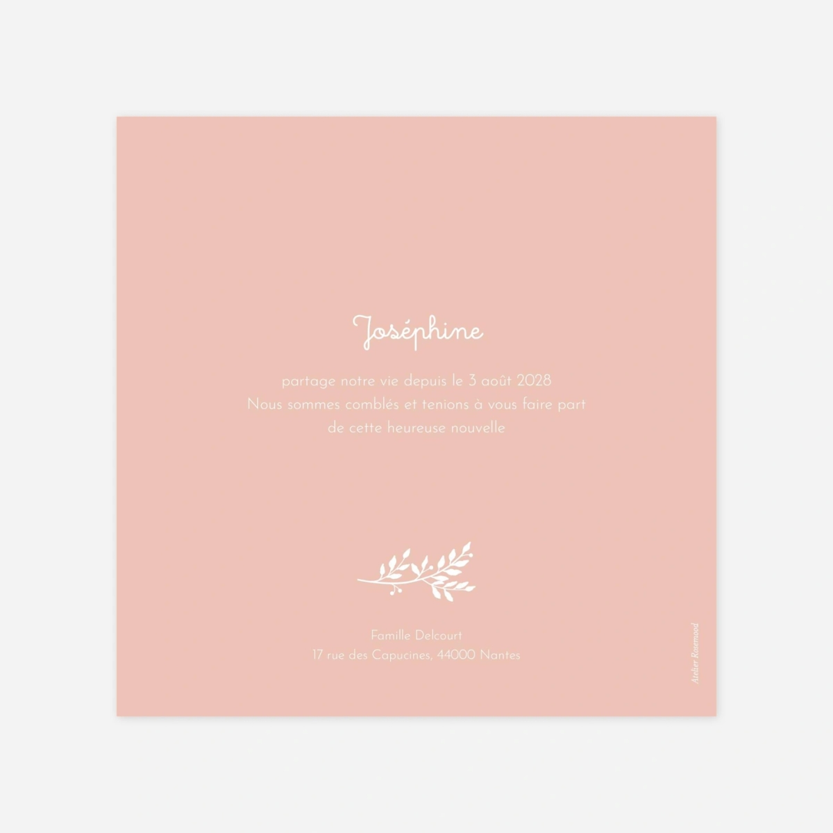 Faire-part naissance Liberty feuillage