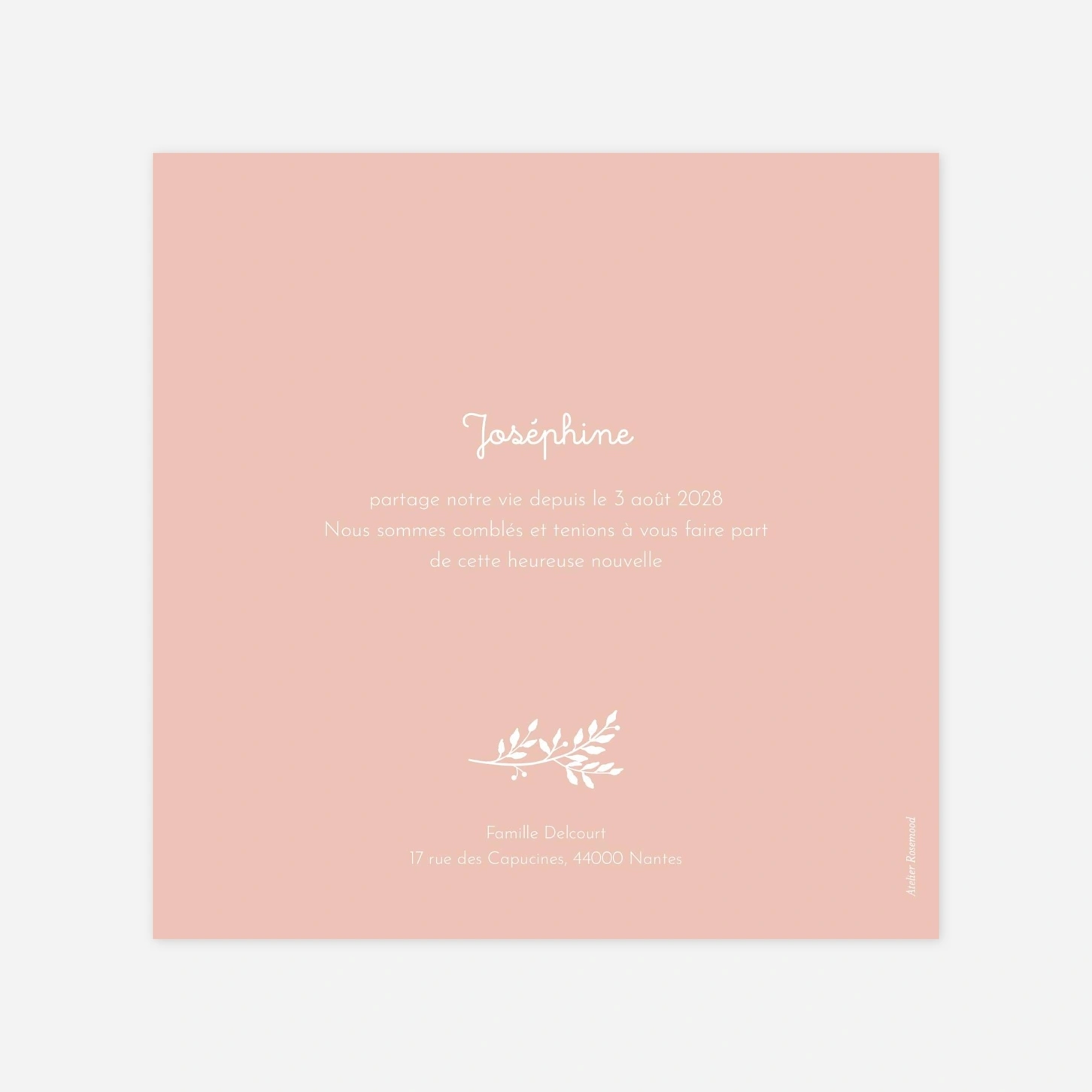 Faire-part naissance Liberty feuillage