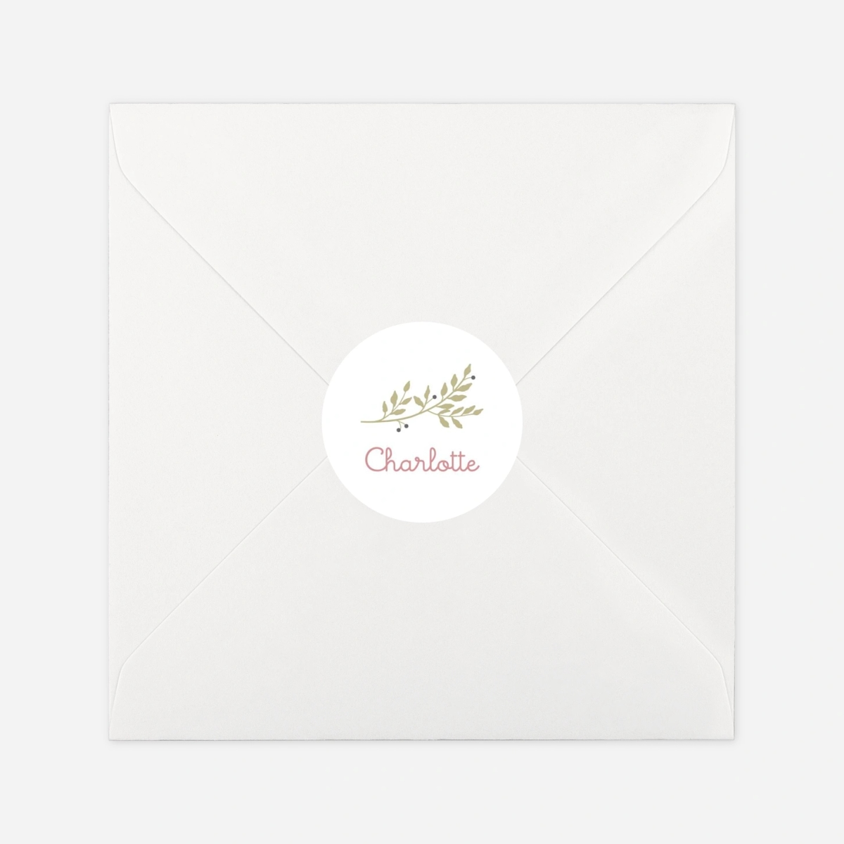 Stickers pour enveloppes baptême Liberty feuillage