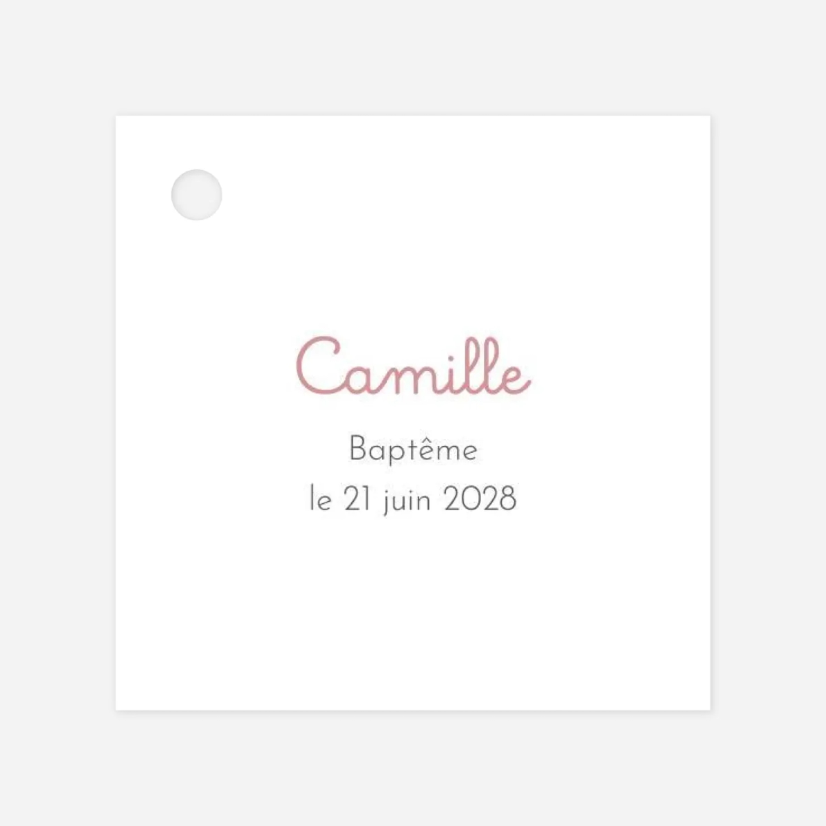 Etiquette perforée baptême Liberty feuillage