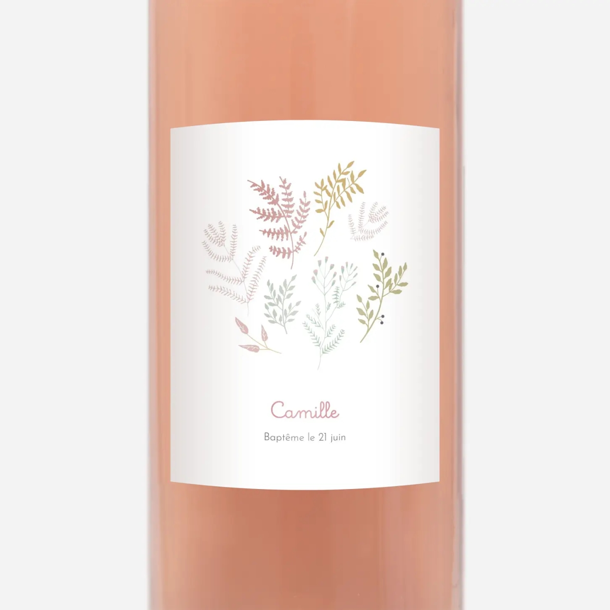 Étiquette pour bouteille Liberty feuillage