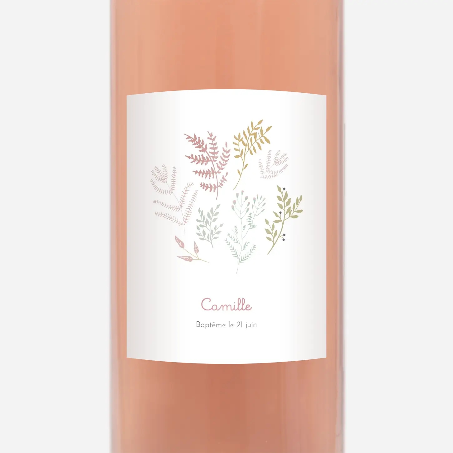 Étiquette pour bouteille Liberty feuillage