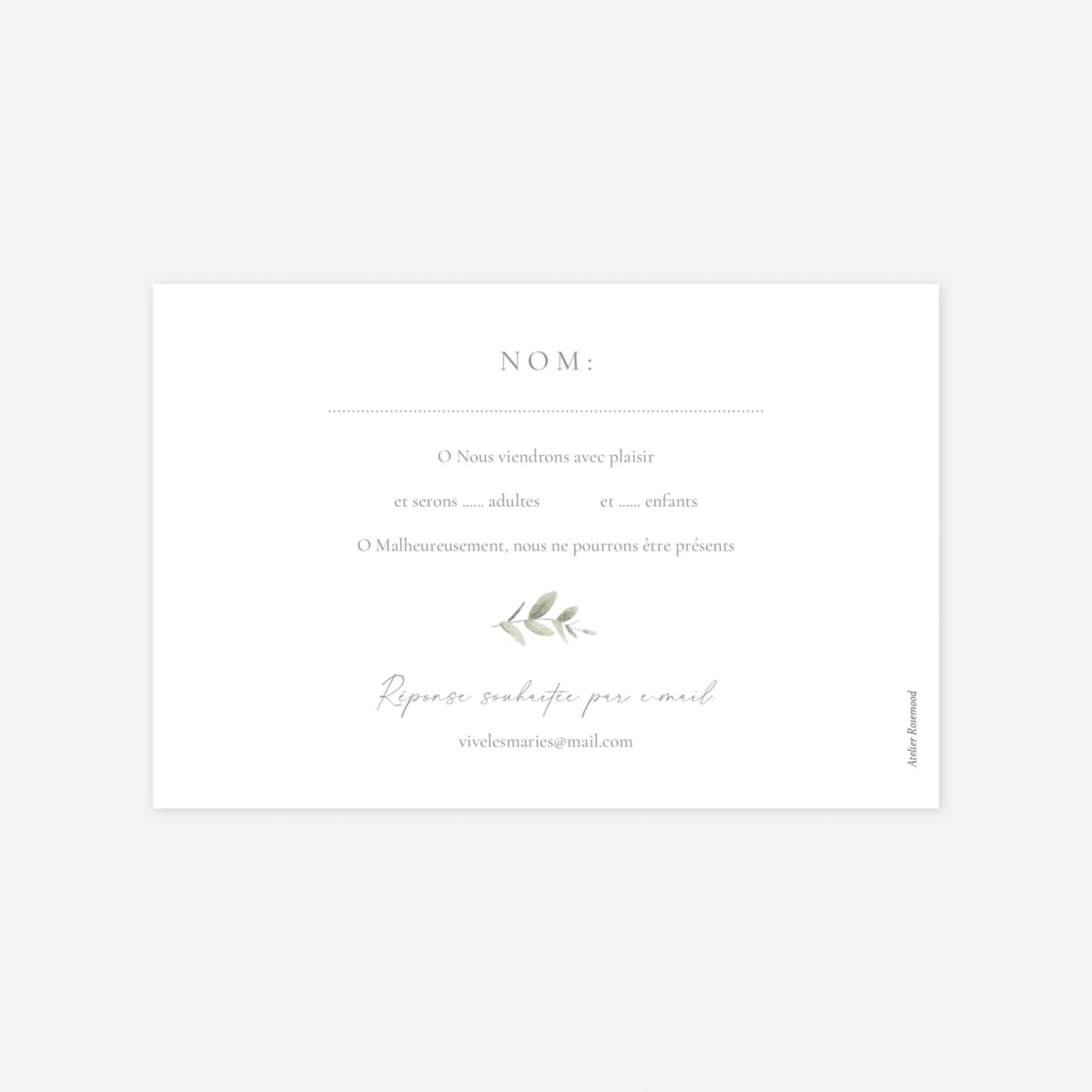 Carton réponse Lien végétal