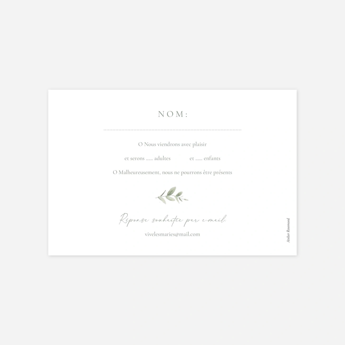 Carton réponse Lien végétal