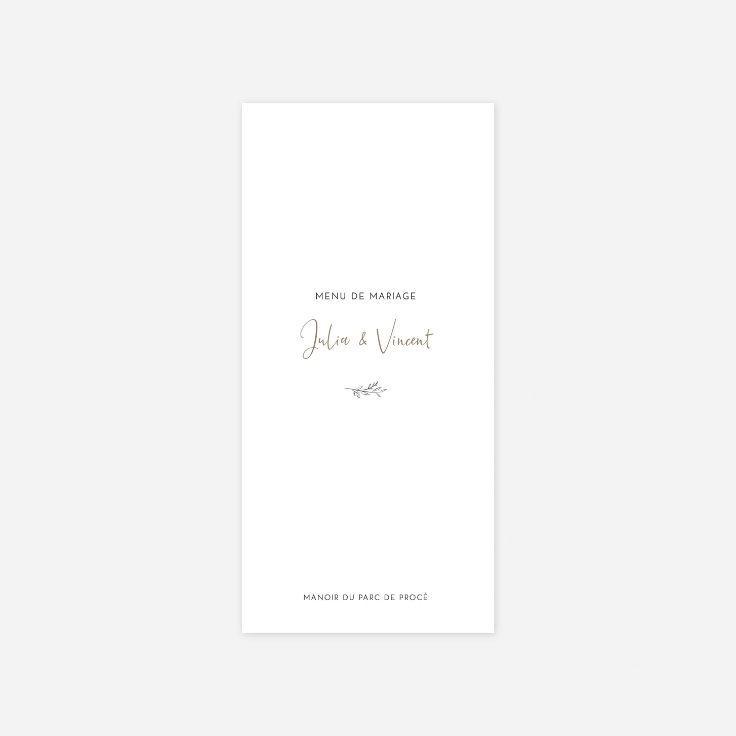 Menu mariage Les mariés champêtres